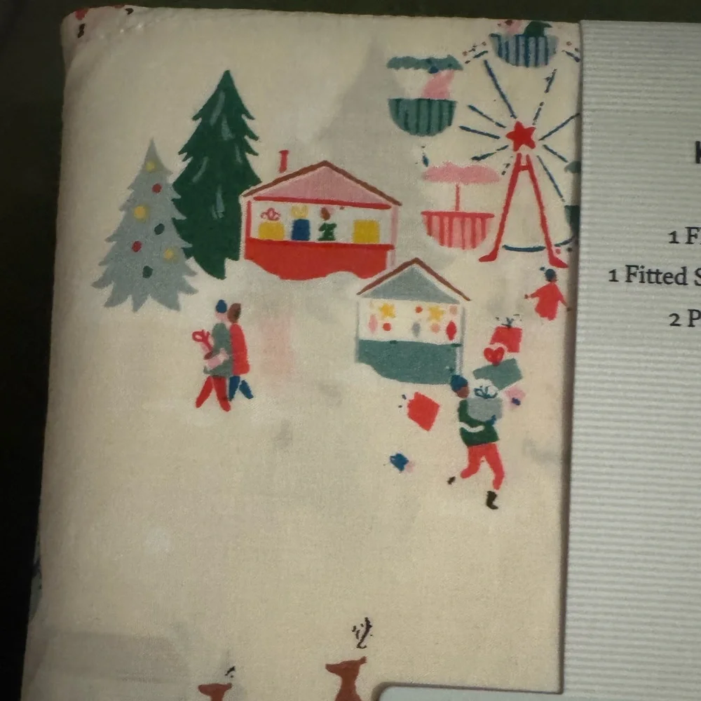 Cath Kidston”Snow day”in creamQueen Sheet Set- zoom in for details! Festive fun!